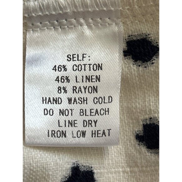 FORE Elastic Waist Ivory & Black Pants With Front Pockets - XL Linen Blend - Picture 4 of 7